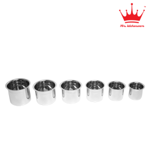 Mrs Kitchenware Stainless Steel Round Tope( Set of 6pcs )